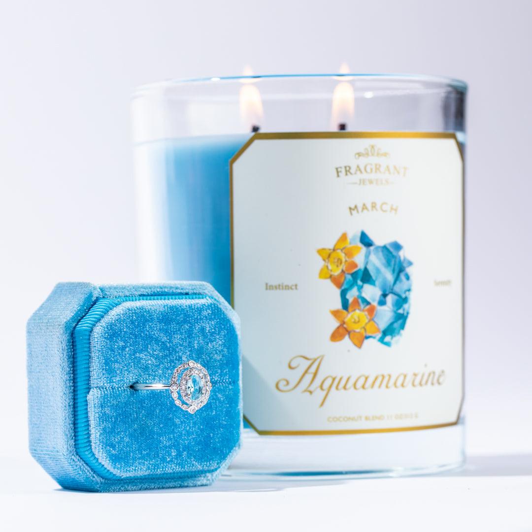 Aquamarine - March Birthstone Collection - Candle and Bath Bomb Set