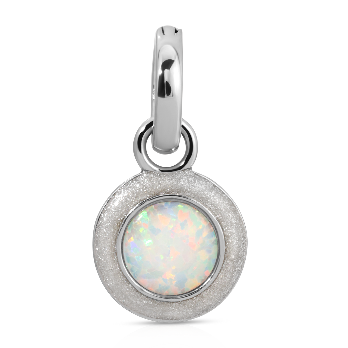 October Opal Birthstone Charm - Round