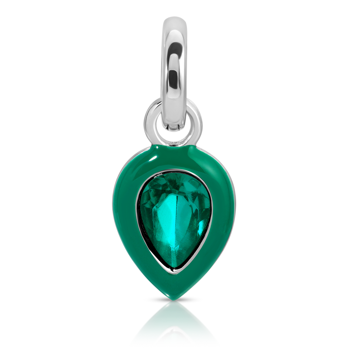 May Emerald Birthstone Charm - Pear