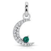May Emerald Birthstone Charm - Moon