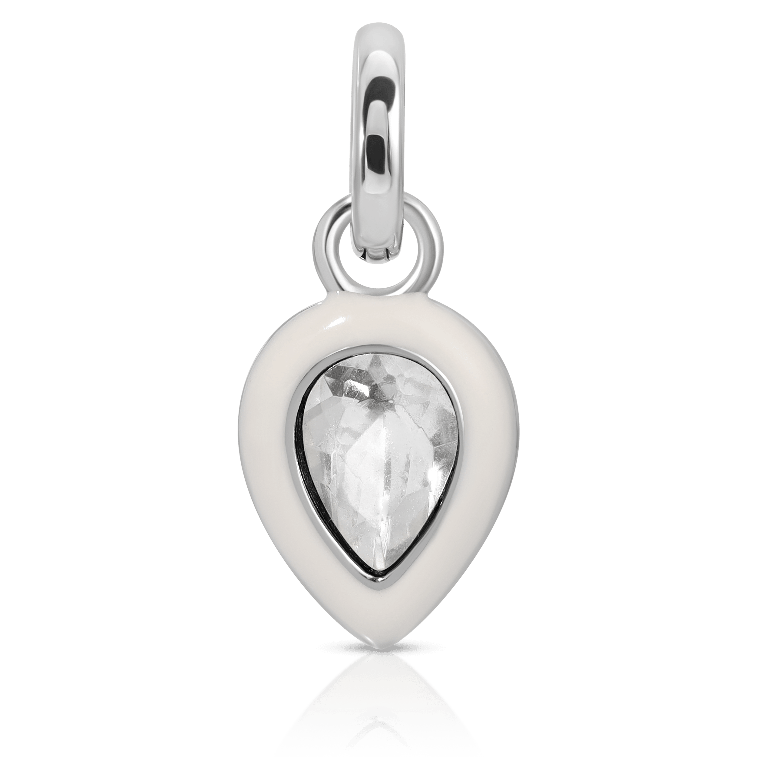 Stylysh 9mm Charm – April Geburtsstein Herz Mit CZ Strass, Für Klassische Italienische Charm Armbänder