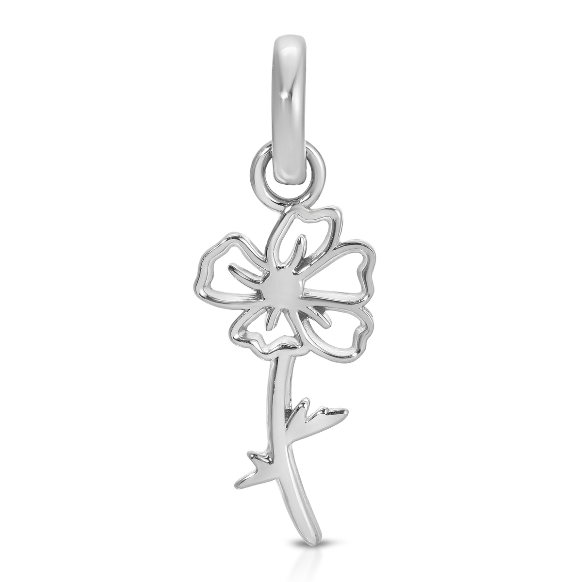 August Peridot Birthstone Charm - Flower (Poppy)