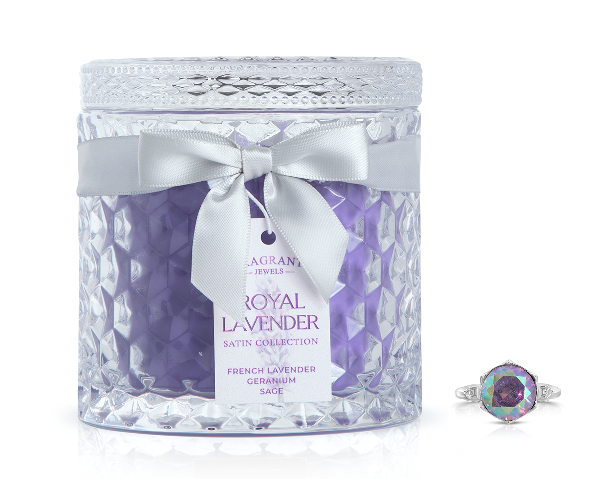 Royal Lavender Satin Collection Jewel Candle