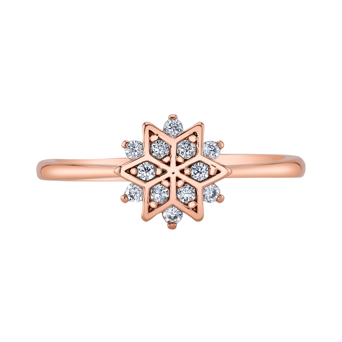 Rose Gold Snow Crystal Ring