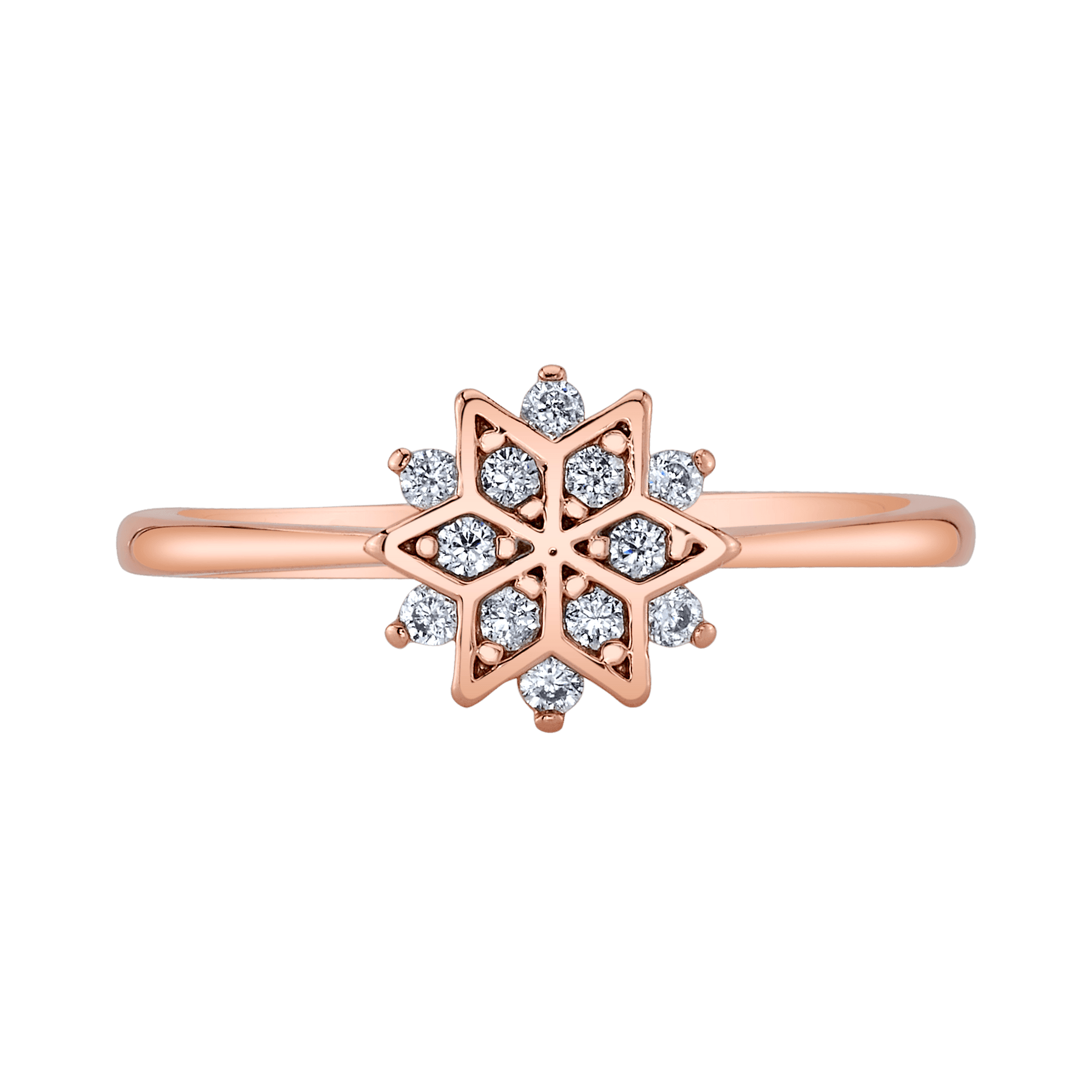 Rose Gold Snow Crystal Ring