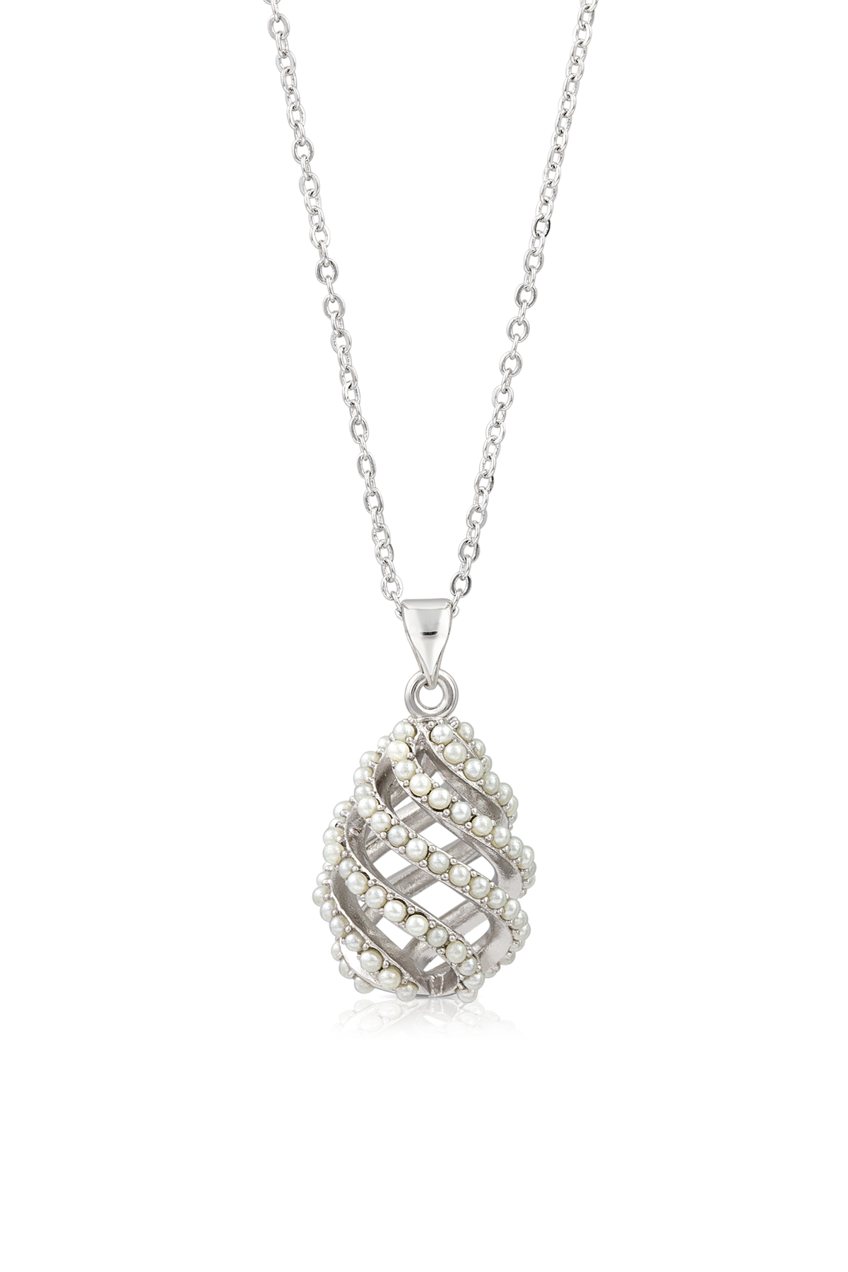 Pearl Birthstone Spiral Pendant