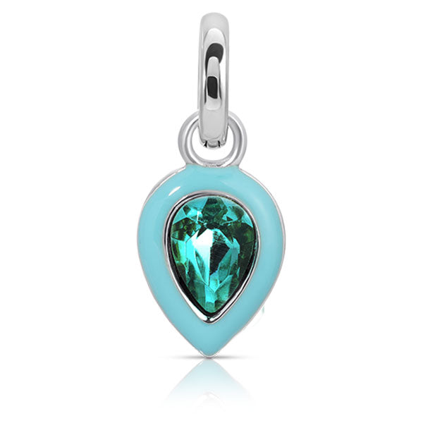 December Turquoise Birthstone Charm - Pear