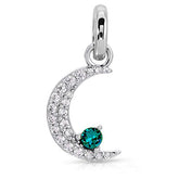 December Turquoise Birthstone Charm - Moon