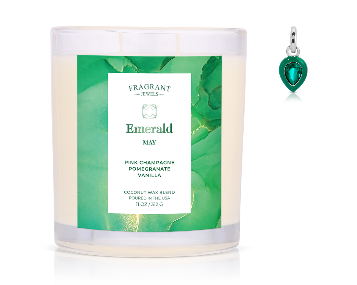 May Emerald Birthstone Charm - Jewel Candle
