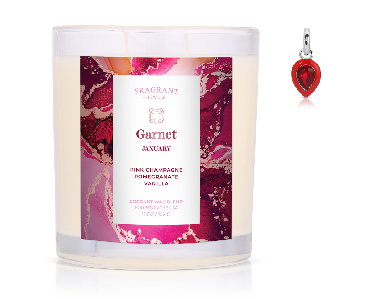 January Garnet Birthstone Charm - Jewel Candle