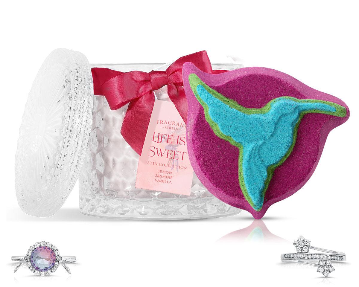 Life is Sweet - Satin Collection - Candle and Bath Bomb Set