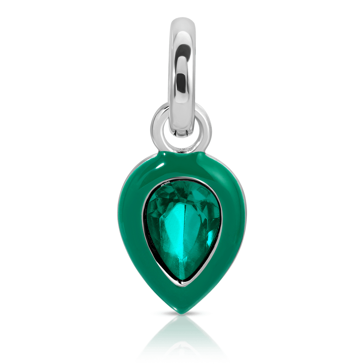 May Emerald Birthstone Charm - Pear