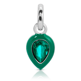 May Emerald Birthstone Charm - Pear