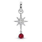 January Garnet Birthstone Charm - Star