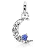 September Sapphire Birthstone Charm - Moon