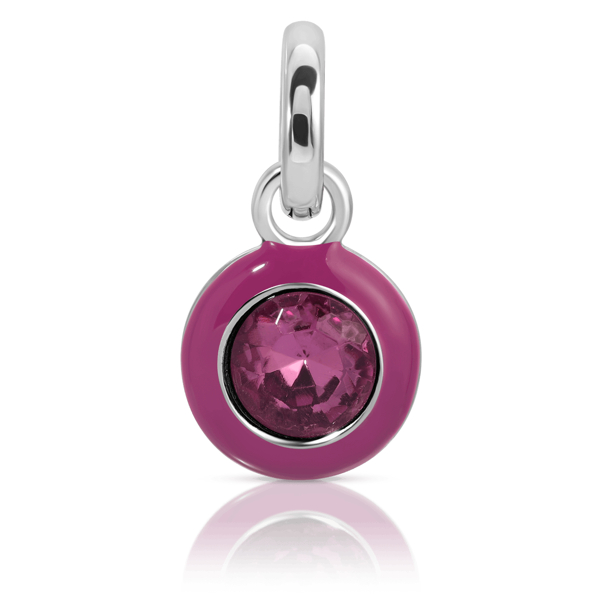 February Amethyst Birthstone Charm - Round