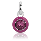 February Amethyst Birthstone Charm - Round