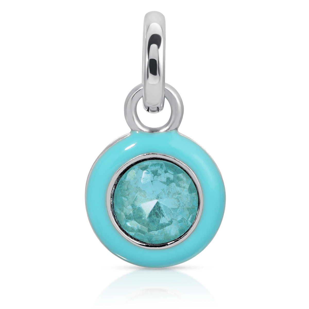 March Aquamarine Birthstone Charm - Round