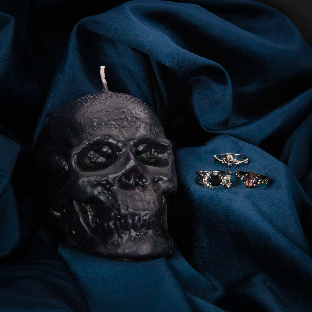 Weeping Skull Pillar Candle -  Limited Edition Deep Sleep Collection