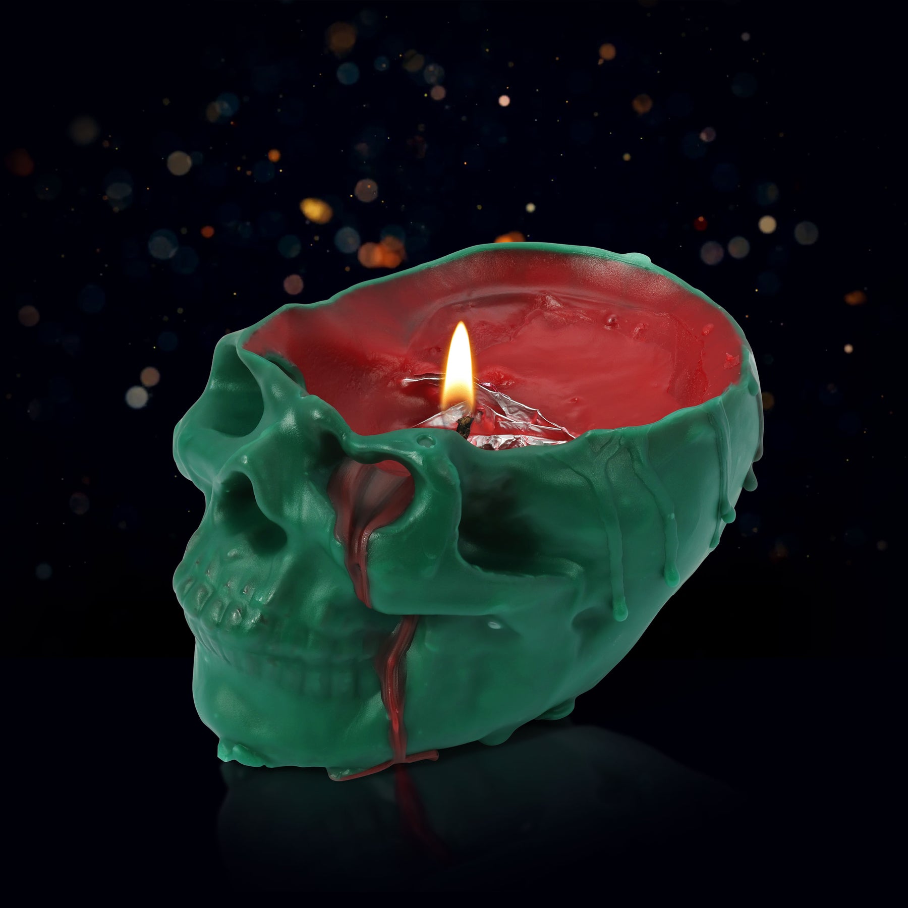 Yule Ghoul - Christmas Skull Pillar Candle