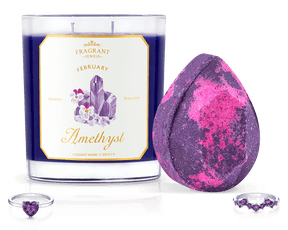 Amethyst - February Birthstone Collection - Candle and Bath Bomb Set