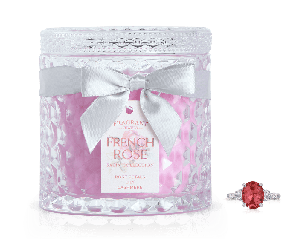 French Rose Satin Collection Jewel Candle