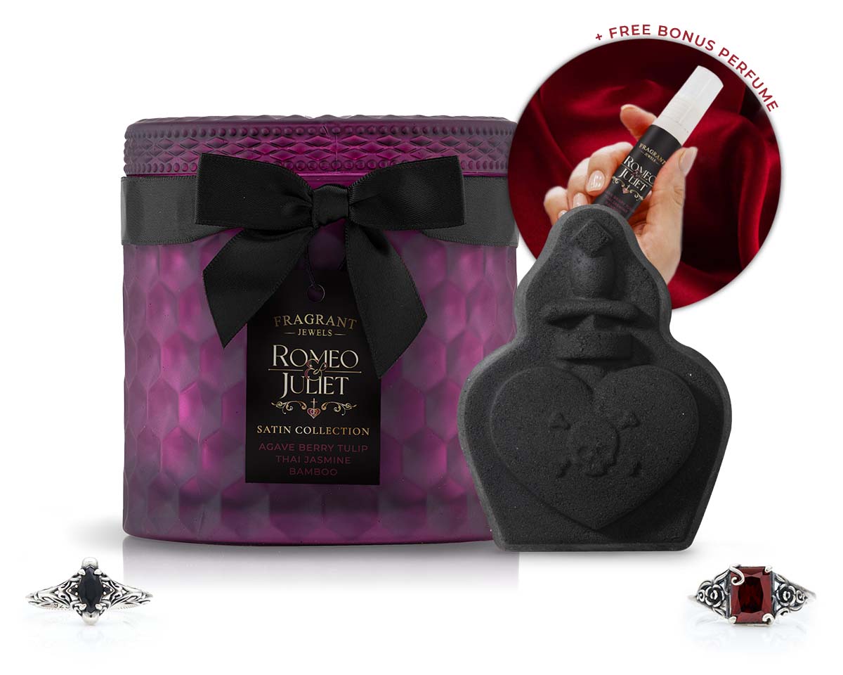 Romeo & Juliet - Satin Collection - Candle and Bath Bomb Set