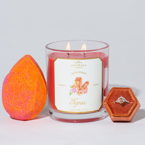 Topaz - November Birthstone Collection - Candle and Bath Bomb Set