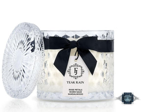 Teak Rain - Black Satin Collection - Jewel Candle