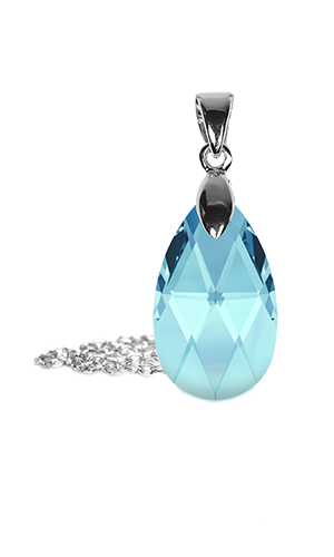 Real European Crystal Blue Pear Pendant