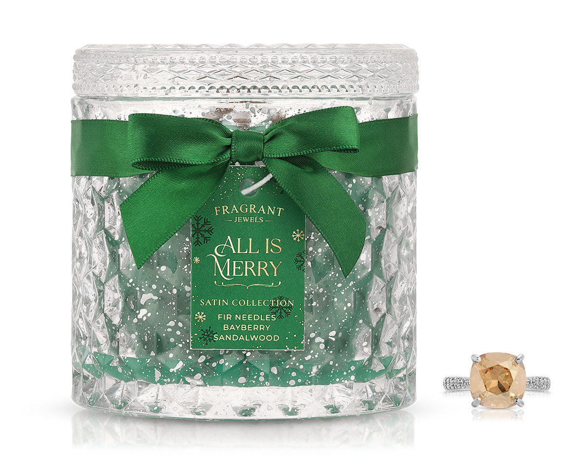 All is Merry - Holiday Satin Collection - Jewel Candle