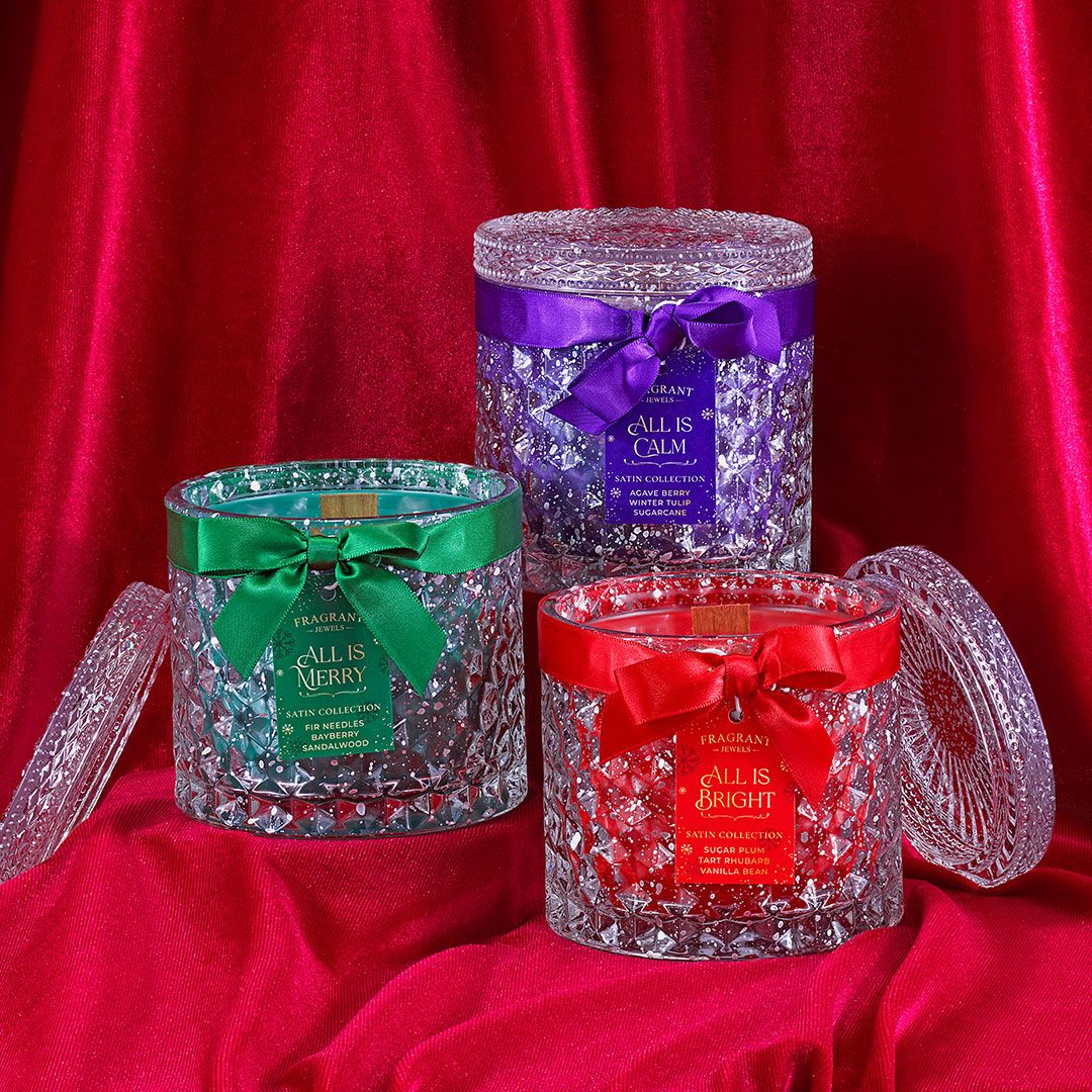 Holiday Satin Collection - Jewel Candle Trio
