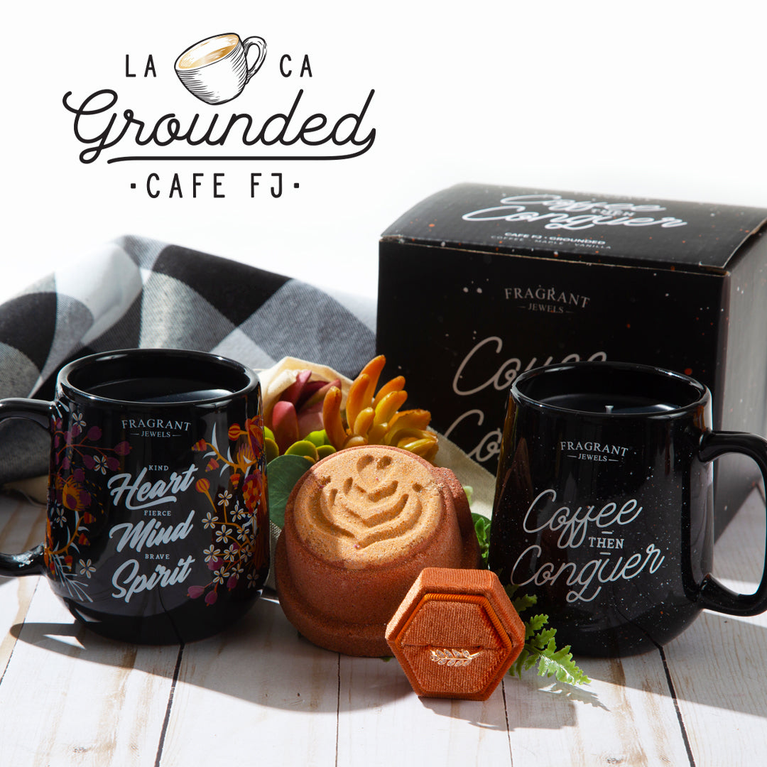 Cafe FJ: Grounded - Aware That I am Rare - Candle and Bath Bomb Set