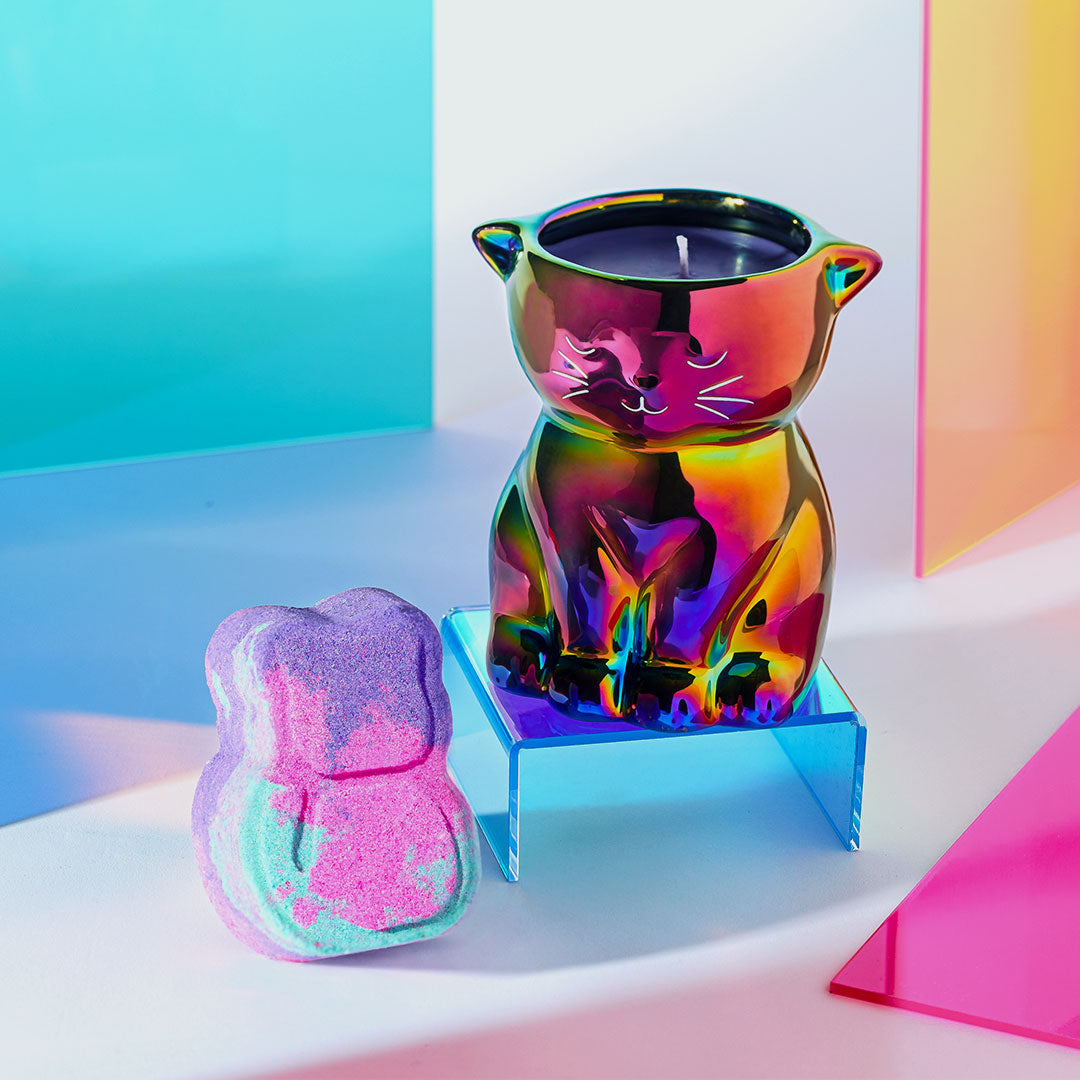 Rainbow Cat - Furry Friends Collection - Candle and Bath Bomb Set