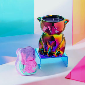 Rainbow Cat - Furry Friends Collection - Candle and Bath Bomb Set