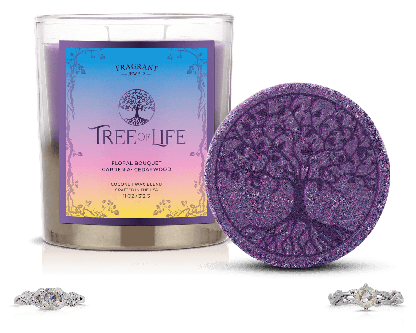Tree of Life Candle and Bath Bomb Set