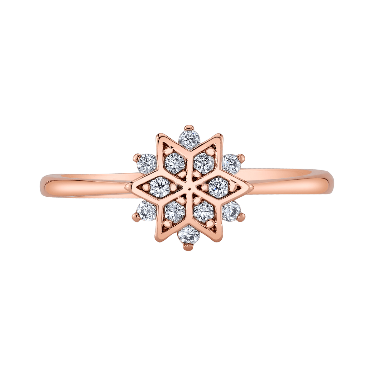 Rose Gold Snow Crystal Ring