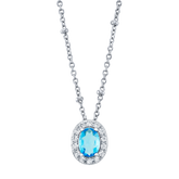 Blue Zircon Birthstone Necklace
