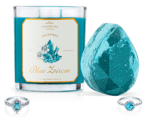 Blue Zircon - December Birthstone Collection - Candle and Bath Bomb Set