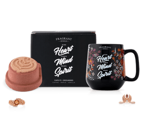 Cafe FJ: Grounded - Heart Mind Spirit - Candle and Bath Bomb Set