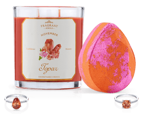 Topaz - November Birthstone Collection - Candle and Bath Bomb Set