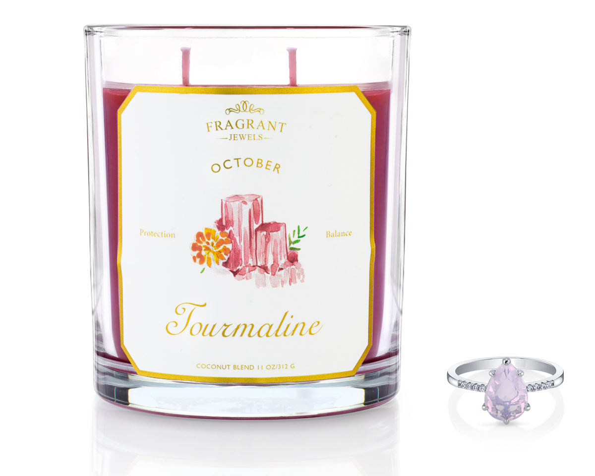 Tourmaline - October Birthstone Collection - Jewel Candle
